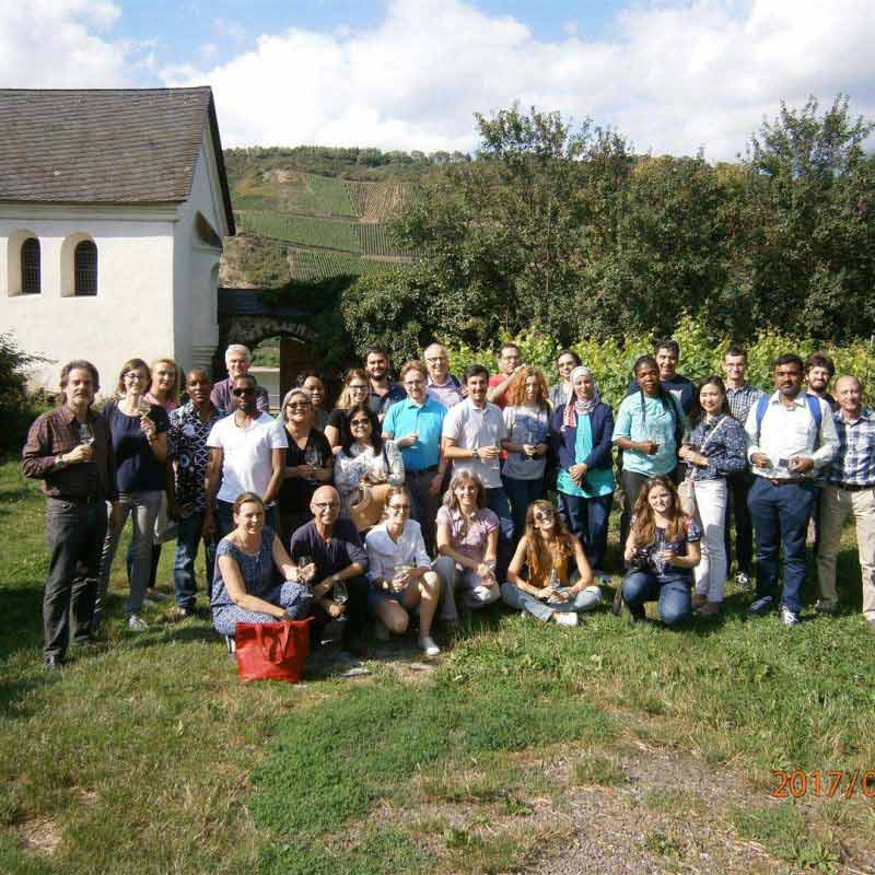 group photo at social event at summer school on plastics in marine and freshwater environments